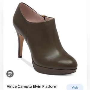 Vince Camuto Elvin Olive drab leather heel booties